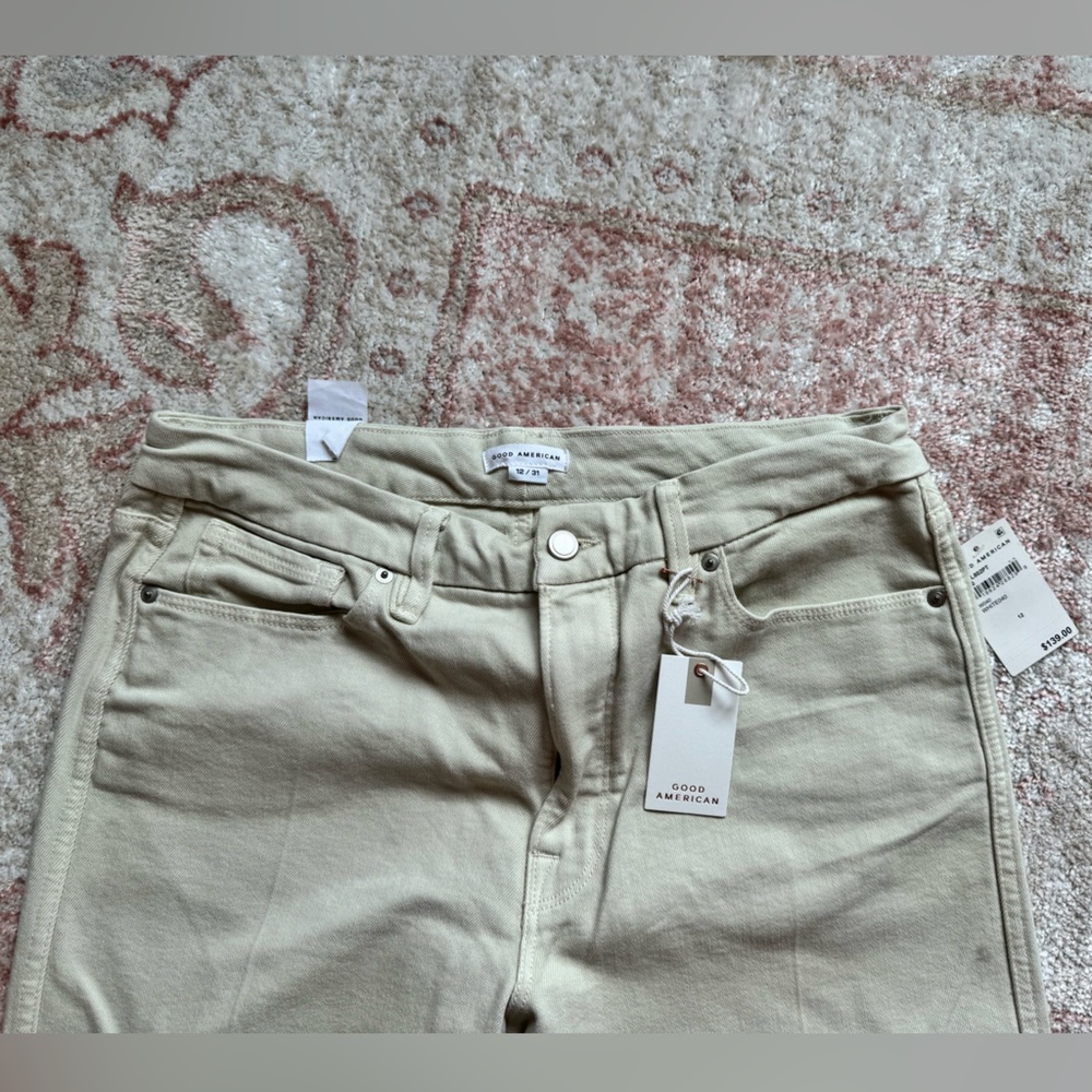 Good American women’s skater jeans- cream color, size 12, NWT